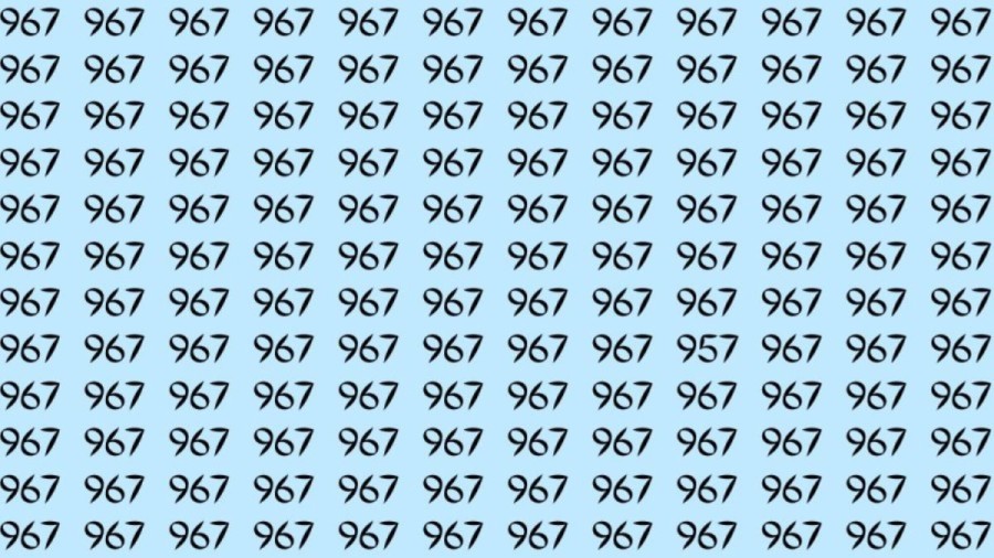 Can You Spot 957 among 967 in 30 Seconds? Explanation and Solution to the Optical Illusion