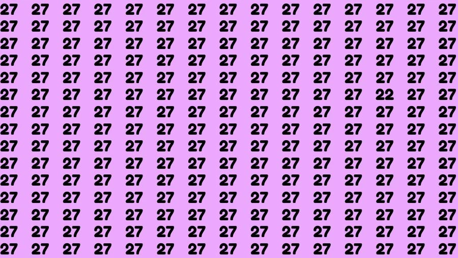 Observation Brain Challenge: If you have Sharp Eyes Find the Number 22 among 27 in 15 Secs