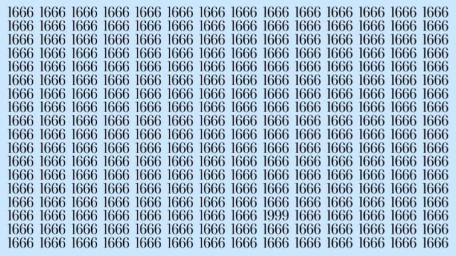 Observation Skills Test: Can you find the number 1999 among 1666 in 12 seconds?