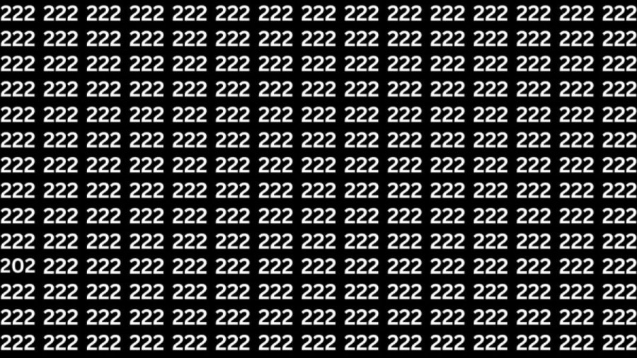 Observation Skills Test: Can you find the number 202 among 222 in 12 seconds?