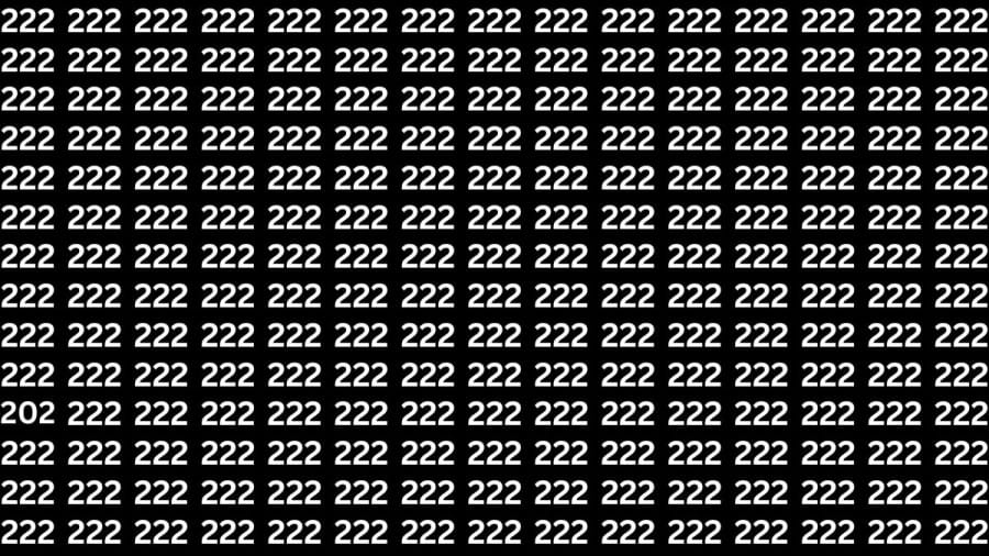 Observation Skills Test : Can you find the number 202 among 222 in 10 seconds?