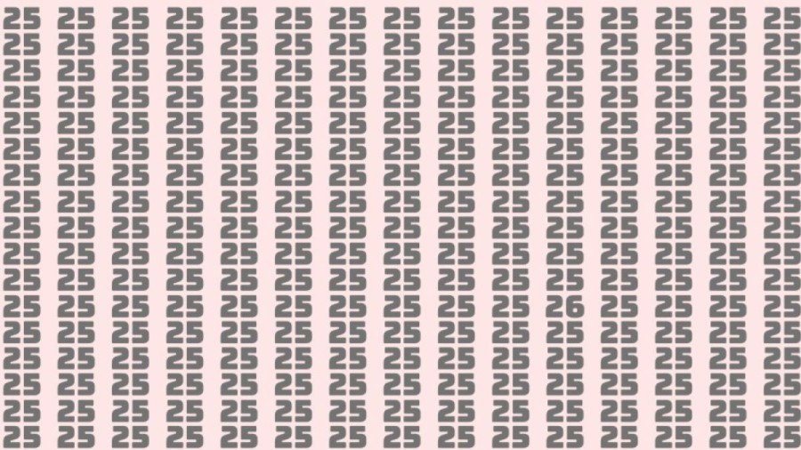 Observation Skills Test: Can you find the number 26 among 25 in 10 seconds?