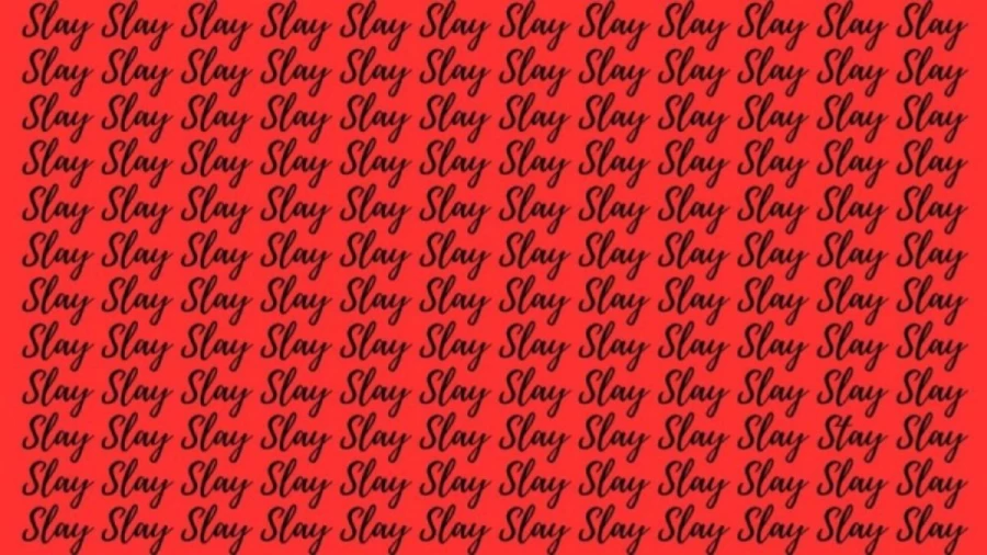 Optical Illusion Brain Test: If you have Sharp Eyes find the Word Stay among Slay in 20 Secs