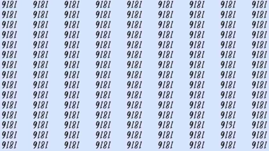 Optical Illusion: If you have eagle eyes find 9131 among 9181 in 5 Seconds?