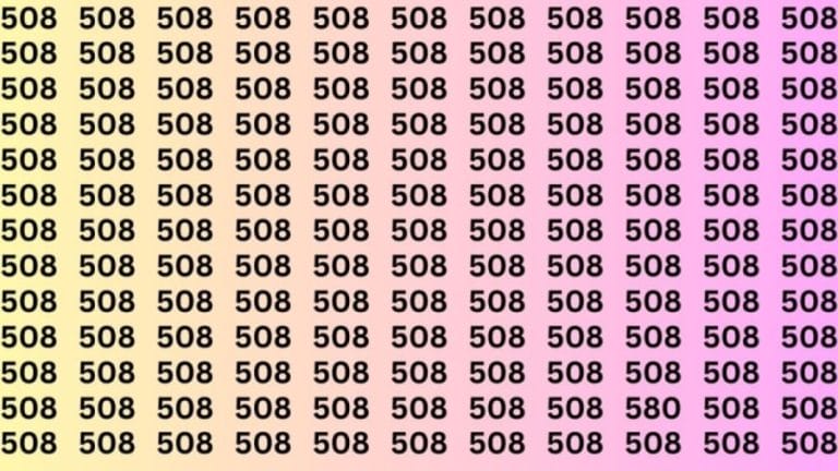 Observation Skills Test: Can You Find the Number 580 Among 508 in 10 Seconds?