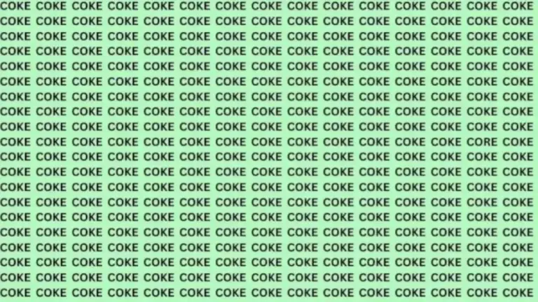 Brain Test: If You Have Eagle Eyes Find The Word Core Among Coke In 15 Secs