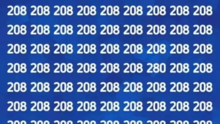 Brain Teaser: Can You Find The Number 280 among the 208 in 10 Seconds?